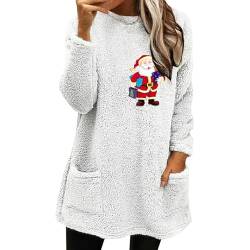Women Pullover Tops Casual Double Fuzzy Sweatshirt Faux Fleece Zip Pullover Sweaters Sweatshirts Coat Outwear Loose Fit Blouse Tops A-57 von Clode