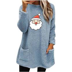 Women Pullover Tops Casual Double Fuzzy Sweatshirt Faux Fleece Zip Pullover Sweaters Sweatshirts Coat Outwear Loose Fit Blouse Tops A-57 von Clode