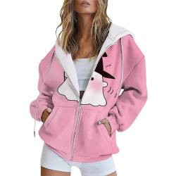 Women Sweatshirt Halloween Coat Printed Casual Pockets Long Sleeve Drawstring Hooded Jacket Zipper Hoodies Classic Blouse for Festival A-19 von Clode