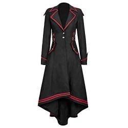 Women's Goth Outwear Coat Gothic Fashion Long Jacket Swallowtail Train Vintage Medieval Outfits Trendy Tops Blouse von Clode