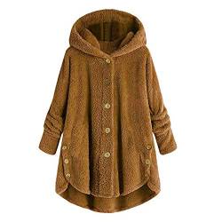 Women's Hoodie Coat Tail Tops Coat Sweater Pullover Fashion Hooded Button Loose Lightweight Outwear Coat Trendy Blouse A-126 von Clode