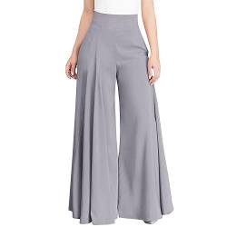 Women's Wide Leg Trousers Summer High Waist Bottoms Solid Color Loose Fit Palazzo Pants Casual Plus Size Going Out Everyday Pants A-137 von Clode