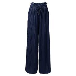 Womens Wide Leg High Waist Trousers Pants Casual Loose Fit Solid Color Palazzo Pants Plus Size Lightweight Trendy Bottoms A-30 von Clode