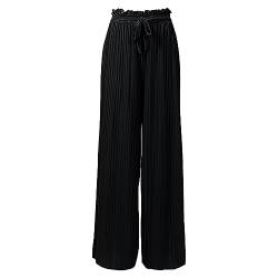 Womens Wide Leg High Waist Trousers Pants Casual Loose Fit Solid Color Palazzo Pants Plus Size Lightweight Trendy Bottoms A-30 von Clode