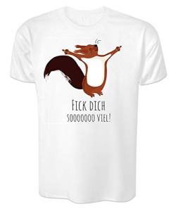 Close Up® - Fick Dich sooo viel Eichhörnchen T-Shirt | 100% Baumwolle | Unisex | weiß (XL) von Close Up