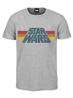 Star Wars T-Shirt mit Vintage Logo 1977 - grau Bedruckt - Baumwolle (XL) von Close Up