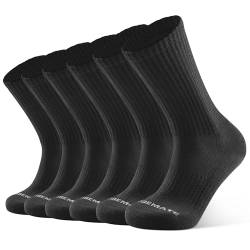 6 Paar Socken Herren Crew Sportsocken 39-42 43-46 47-50 Gepolstert Trekkingsocken Baumwolle Laufsocken Tennisocken Damen Dicke Warm Lange Wintersocken Rutschfest Wandersocken(6Schwarz, Größe XL) von Closemate