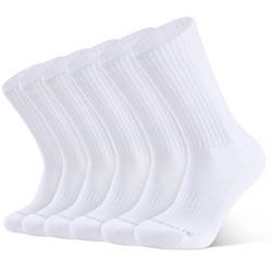 6 Paar Socken Herren Crew Sportsocken 39-42 43-46 47-50 Gepolstert Trekkingsocken Baumwolle Laufsocken Tennisocken Damen Dicke Warm Lange Wintersocken Rutschfest Wandersocken(6Weiß, Größe L) von Closemate