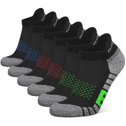 Closemate 6 Paar Sneaker Socken Damen Schwarz Grün Warme Baumwolle Trekking Socken Herren Männer Atmungaktive Kurz Antirutsch Laufsocken Outdoor Socken für Fitness im Freien (2Rot2Blau2Grün, 44-48) von Closemate