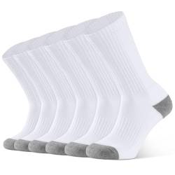 Closemate 6 Paar Socken Herren Damen Warme Dicke Wintersocken Arbeitssocken Thermo Trekkingsocken Baumwolle Atmungsaktives Sportsocken Tennissocken für Winter (6Weiß, Größe XL) von Closemate