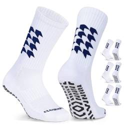 Closemate Rutschfeste Fußballsocken Herren Damen 43-46 39-42 Anti Rutsch Athletic Socken Sportsocken Pantoffelsocken für Fußball Basketball Yoga Wandern Trekking Laufen 3 Paar(3NavyBlau, Größe L) von Closemate