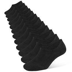 Closemate Sneaker Socken Herren Füßlinge 6 Paar Footies Unsichtbare Kurze No Show Socken (6Schwarz, 38-43) von Closemate