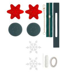 Closer DIY-Set Zur Herstellung Von Münzgeldbörsen, DIY-Bastelarbeiten, Schöne Nähmaterialien für Kleingeldbörsen, DIY-Weihnachtsschneeflockenmuster, Rot, Langlebig, Einfach zu Verwenden von Closer