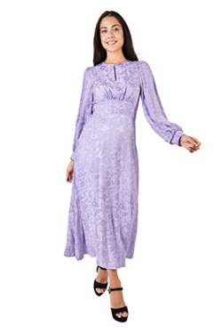 Closet London Damen Puff Sleeves, Tie Back, Double Stitched Pockets, Gathers at Waist, Keyhole Button Front, Cuff Detailing Casual Dress, Lilac, 10 (48er Pack) von Closet London