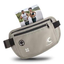 Die Bauchtasche zum Reisen - Bauchtasche für Herren mit RFID Schutz EXTRA FLACH Bauchtasche Hüfttasche Reisebauchtasche unter Kleidung Tragbar von Closlaza