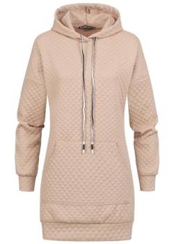 Cloud 5ive Damen Hoodie Diamond Strukturmuster Longform Kapuzenpullover Kängurutasche von Cloud 5ive