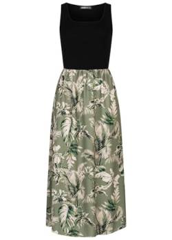Cloud 5ive Damen Kleid Maxi-Dress 2-Tone mit Palmen Print von Cloud 5ive