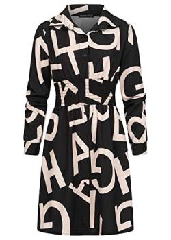 Cloud 5ive Damen Kleid mit Knopfleiste und Buchstaben Print von Cloud 5ive