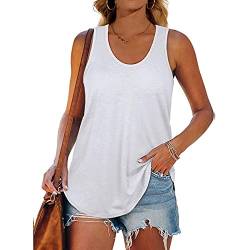 Damen T-Shirt Ärmellose Shirts Sommer Tunika Tank Top mit Rundhals-Ausschnitt … von Cloudsemi