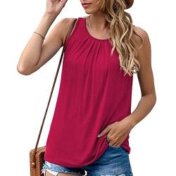 T-Shirt Damen Ärmellose Sommer Tunika Loose Fit Tank Tops von Cloudsemi