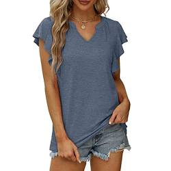 T-Shirt Damen Kurzarm V Ausschnitt Sexy Sommer Oberteile Tops Tunika Oberteile Top Hemd Sommer Frühling von Cloudsemi