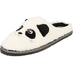 Cloxx U67540.1 Damen Schuhe Pantoffeln Flauschige Hausschuhe Pandamotiv Weiß (Numeric_41) von Cloxx