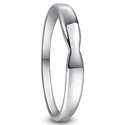 Cloyo Dünn Verlobungsringe Paar Edelstahl Ring Herren Silber Eheringe Schlichter Ringe Partnerringe Mobius Ringe Poliert Größe 59 (18.8) von Cloyo