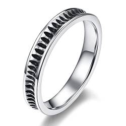 Cloyo Edelstahl Ringe Männer Vintage Punk Ringe Ehering mit Gerillter Verlobungsring Ringe für Damen und Herren Größe 59(18.8) von Cloyo