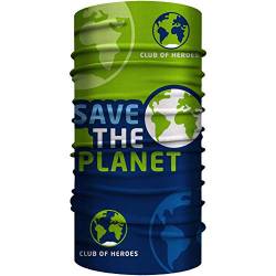 Club of Heroes Save the Planet - Bandana, nahtloses Multifunktionstuch aus weicher Mikrofaser/atmungsaktiv Schlauchschal Halstuch Mundschutz Schal Tuch/Schutz Umwelt Natur Klima COH von Club of Heroes