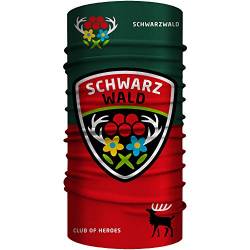 Club of Heroes Schwarzwald Bandana, nahtloses Multifunktionstuch 25 x 50 cm aus weicher Mikrofaser/atmungsaktiv Schlauchschal Halstuch Schal/Hirsch Geweih Black Forest Bollen Wandern Reiseführer von Club of Heroes