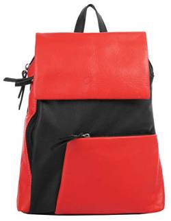 Cluty City-Rucksack Echt Leder rot Damen - 020401 von Cluty