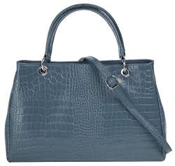 Cluty Handtasche Echt Leder blau Damen - 021319 von Cluty