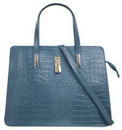 Cluty Handtasche Echt Leder blau Damen - 021321 von Cluty