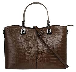 Cluty Handtasche Echt Leder braun Damen - 021168 von Cluty