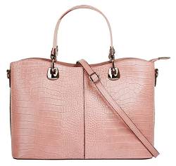 Cluty Handtasche Echt Leder rosa Damen - 021168 von Cluty