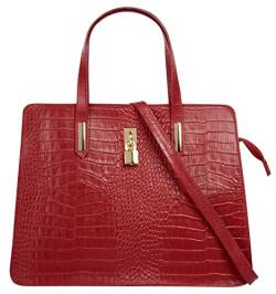 Cluty Handtasche Echt Leder rot Damen - 021321 von Cluty