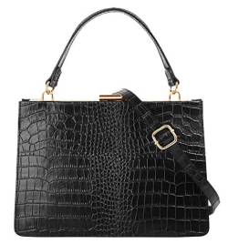 Cluty Handtasche Echt Leder schwarz Damen - 020450 von Cluty