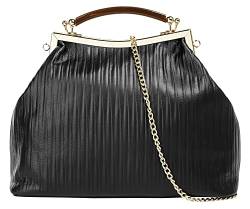 Cluty Handtasche Echt Leder schwarz Damen - 021202 von Cluty