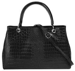 Cluty Handtasche Echt Leder schwarz Damen - 021319 von Cluty