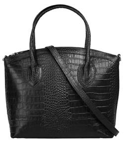 Cluty Handtasche Echt Leder schwarz Damen - 021320 von Cluty