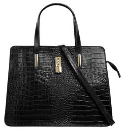 Cluty Handtasche Echt Leder schwarz Damen - 021321 von Cluty
