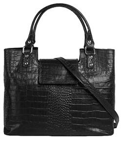 Cluty Handtasche Echt Leder schwarz Damen - 021322 von Cluty