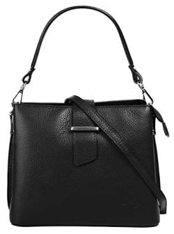 Cluty Handtasche Echt Leder schwarz Damen - 021791 von Cluty