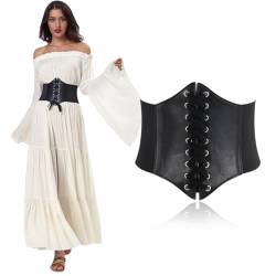 Clyhon Damen-Gürtel,corset belt,Damen Schnürkorsett Elastischen Breiten Band, Gebundener Waspie Taille Gürtel Hüftgurt für Damen,für Halloween Partys und Andere Events Bestens Geeignet von Clyhon