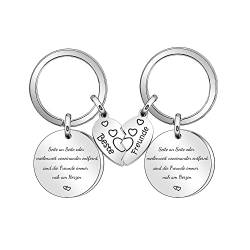 Coagurmes Beste Freunde Schlüsselanhänger Geschenk, 2pcs Silber Herz Anhänger Erinnerung Schlüsselanhänger Lustiges Geburtstagsgeschenk für Freunde Schwestern Kollege von Coagurmes