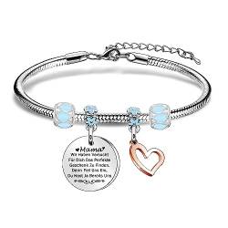 Coagurmes Danke Wertschätzung Silber Anhänger Einstellbare Armband Für Frauen Damen Mama Mutter Stiefmutter Mutter Im Gesetz Geburtstag Muttertag Weihnachten Silber Schmuck Geschenk von Coagurmes