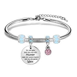 Coagurmes Mama Armband Geschenk von Tochter Sohn, personalisierte Mutter Stiefmutter Mutter im Gesetz Muttertag Geburtstag Weihnachtsgeschenke für Frauen Silber Buße Armband von Coagurmes