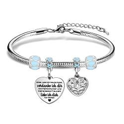 Coagurmes Mutter Geschenk von Tochter Sohn, danke Anerkennung Silber Herz Anhänger Armband für Frauen Mama Stiefmutter Mutter im Gesetz Geburtstag Muttertag Weihnachten Erinnerung Juwel von Coagurmes