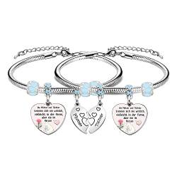 Coagurmes Mutter Tochter Geschenk, 2pcs Herz Anhänger Armband für Frauen Damen Mädchen Mama Tochter Stiefmutter Muttertag Geburtstagsgeschenk von Coagurmes