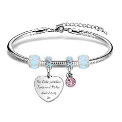 Coagurmes Tante Nichte Armband Geschenk, Memorable Silber Herz Anhänger Armband für Frauen Damen Mädchen Geburtstag Weihnachten Muttertag Erinnerung Schmuck von Coagurmes